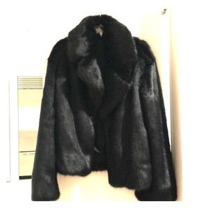 Brand new Faux fur Nili Lotan black waist coat